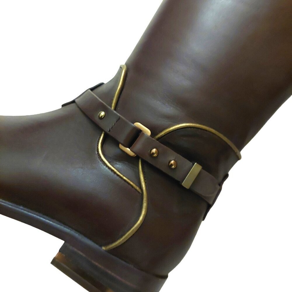 BCBGMAXAZARIA Brown Calf Leather Riding Boots Retail $398 Size 6 - Picture 11 of 12